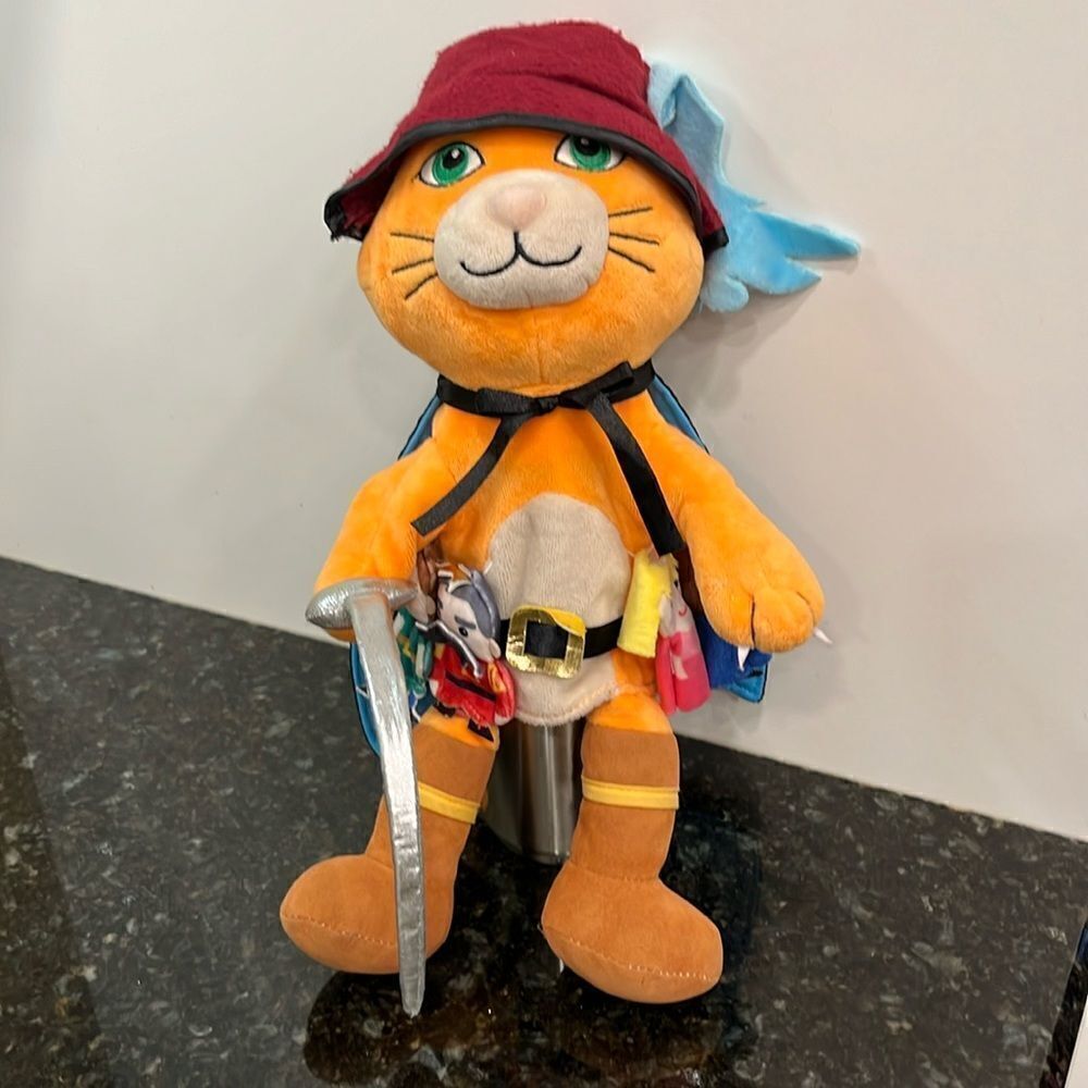Glove Puppet Puss and Boots and 4 Finger Puppet Set - Size 13”